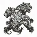 bear tiger dragon yin and yang tattoo design idea
