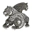 bear tiger dragon yin and yang tattoo design idea