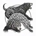 bear tiger dragon yin and yang tattoo design idea