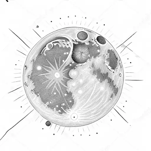 Moon and Mercury tattoo design idea