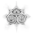 Gemini and Cancer symbols combined tattoo design idea