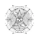 Gemini and Cancer symbols combined tattoo design idea