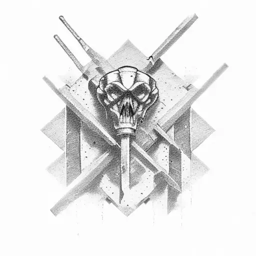  Hammer and chisel as a cross tattoo design idea