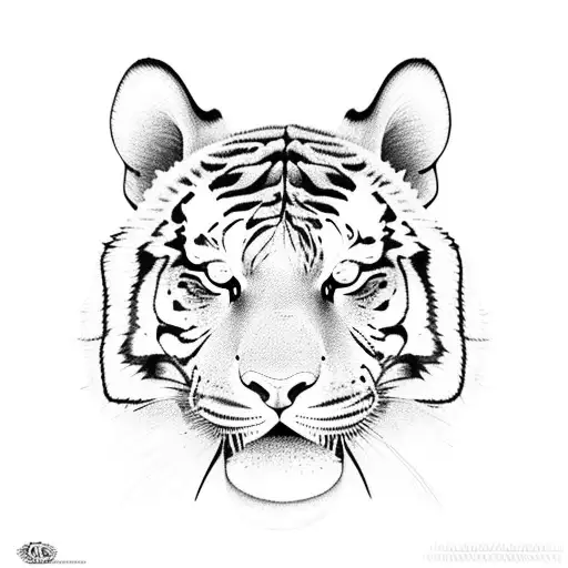 Tiger and flor de lei tattoo design idea