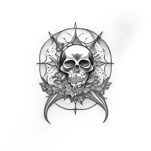hallowen trip tattoo design idea
