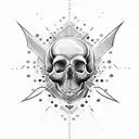 Dagger through skull tattoo design idea