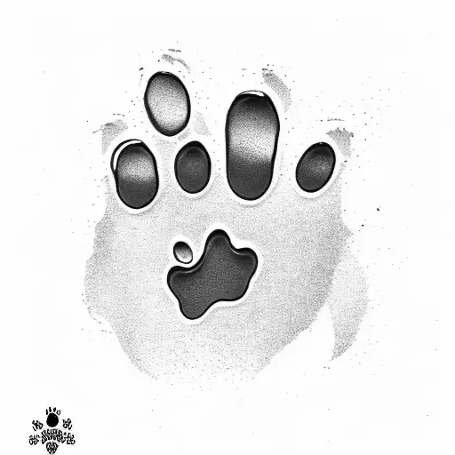 Dog paw print with the word Bishop next to it tattoo design idea