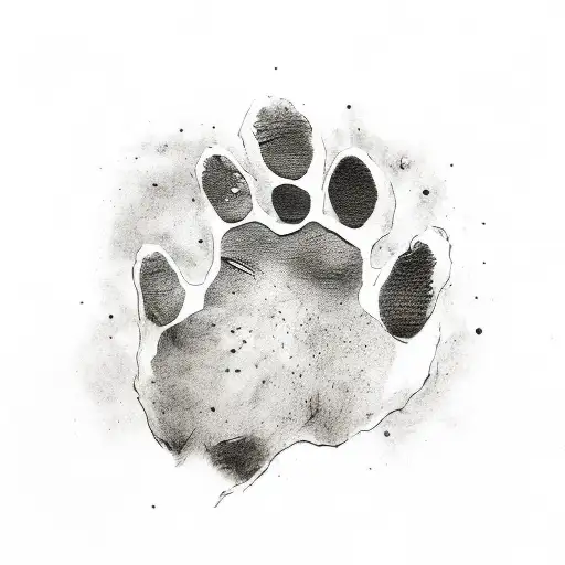 Dog paw print with the word Bishop next to it tattoo design idea