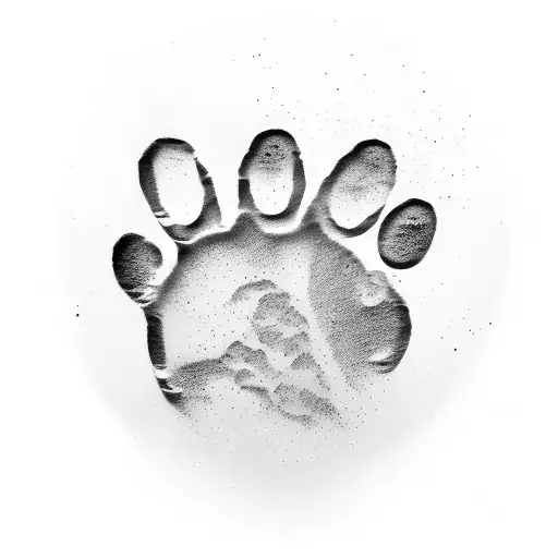 Dog paw print with the word Bishop next to it tattoo design idea