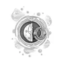 a knight with a moon in the backround tattoo design idea