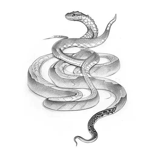 dagger and snake tattoo design idea