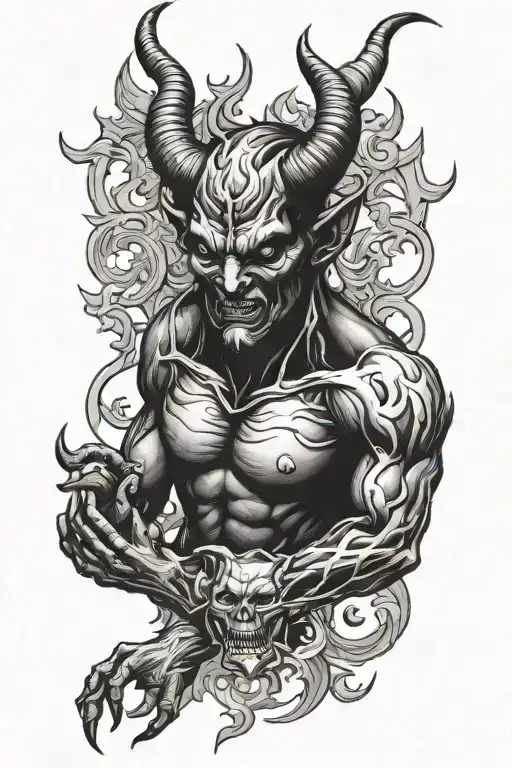 Devil tattoo design idea