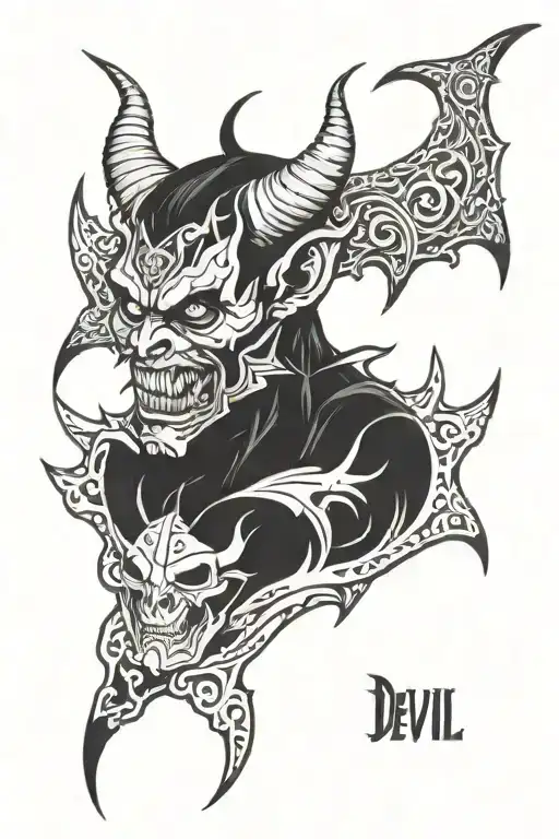 Devil tattoo design idea
