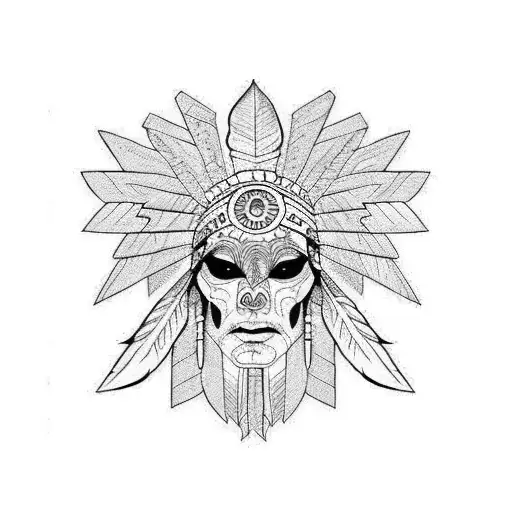 Red Indian ways tattoo design idea