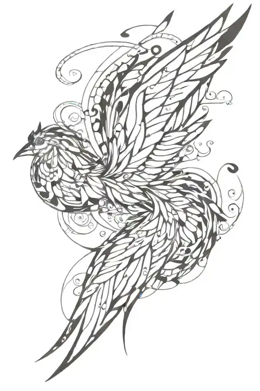 abstract design, wings spread tattoo design idea
