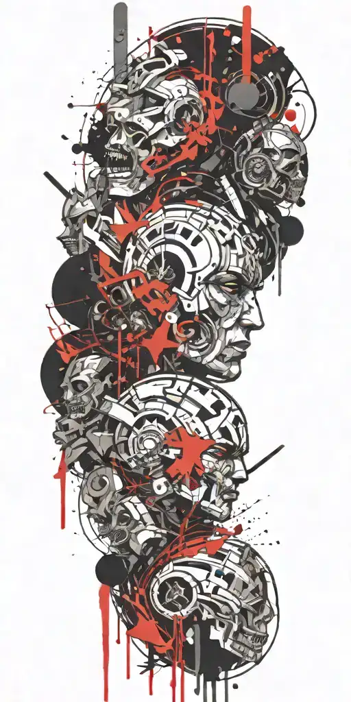 mythology warriors journey to victory tattoo design idea