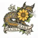 name hazel with date 06/05/2024 tattoo design idea