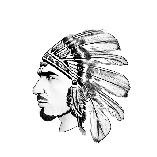 indian feather headdress tattoo design idea