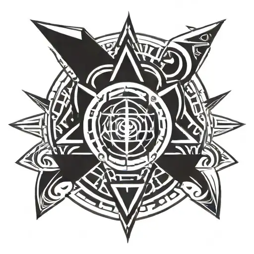 tribal cyber security tattoo design idea