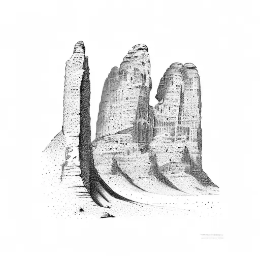 Wadi Rum desert in Jordan tattoo design idea