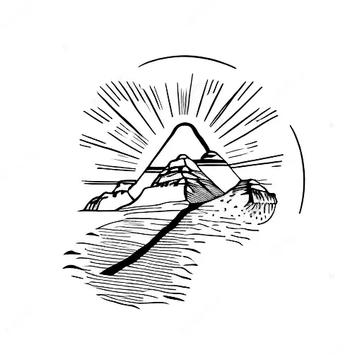 Wadi Rum desert in Jordan tattoo design idea