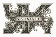Roman Numeral Dates VII-XXI-MMVII III-XI-MMIX V-XVII-MMXI I-II-MMXIV tattoo design idea