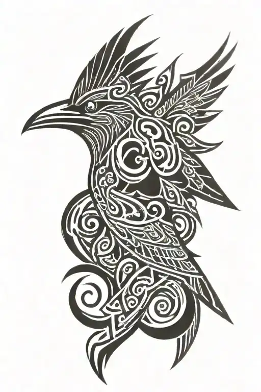 norse raven tattoo design idea