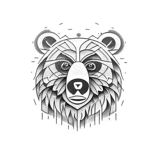half teddy bear half angry grizzly tattoo design idea