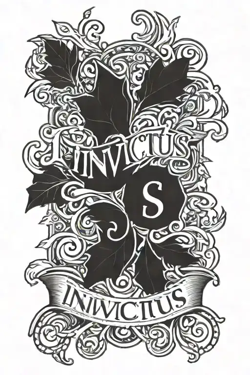 Invictus word tatoo tattoo design idea