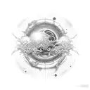 sol and fa key with galaxy tattoo design idea