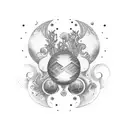 sol and fa key with galaxy tattoo design idea