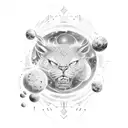 sol and fa key with galaxy tattoo design idea