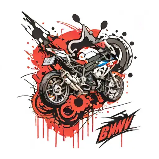 bmw logo combined tattoo design idea
