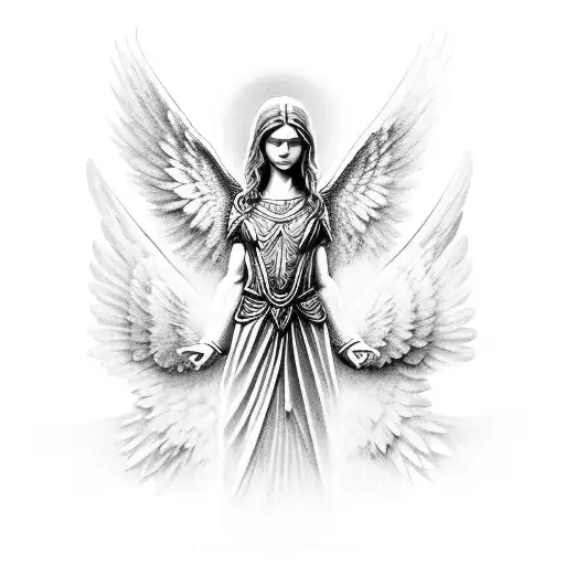 Archangel Angel Michael Arc  tattoo design idea