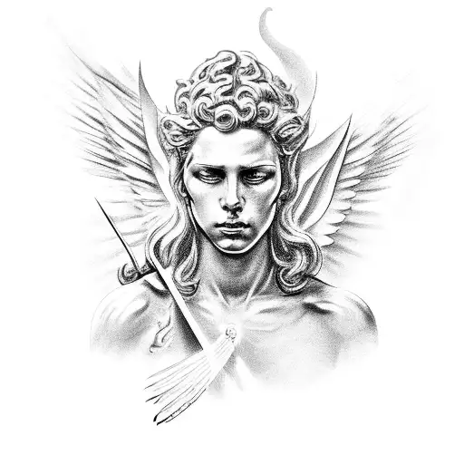 Archangel Angel Michael Arc  tattoo design idea