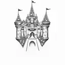 Disney castle simple  tattoo design idea
