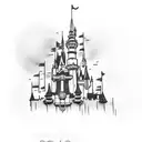 Disney castle simple  tattoo design idea