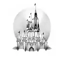 Disney castle simple  tattoo design idea