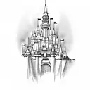 Disney castle simple  tattoo design idea