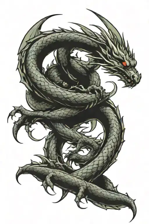 2 dragons wrapping around each other on one wirst tattoo tattoo design idea