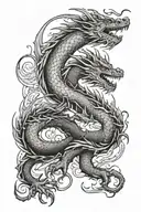 2 different dragons wrapping around the arm facing away from each other  half sleeve tattoo design idea