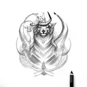 Creating a tattoo design that reflects your Capricorn sign, your love for risk-taking, and your never-give-up attitude c tattoo design idea