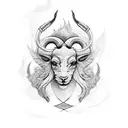 Creating a tattoo design that reflects your Capricorn sign, your love for risk-taking, and your never-give-up attitude c tattoo design idea