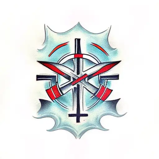 gothic cross satánic  tattoo design idea