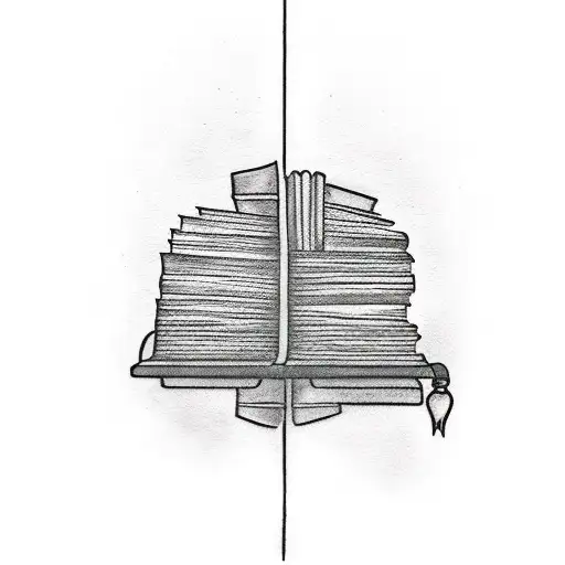 A minimalist tattoo of a bookshelf with Disney characters as book covers tattoo design idea