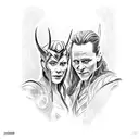 Loki and Hela from marvel films together  tattoo design idea