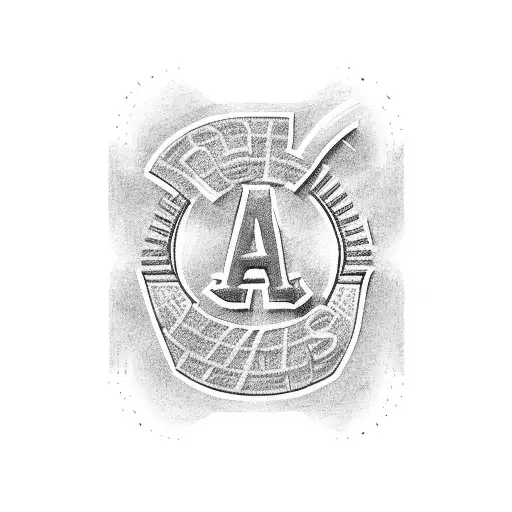 A dotwork design of the Los Angeles Dodgers logo intertwined with Chicano culture symbols tattoo design idea