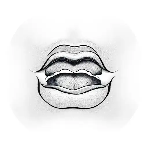 lesbian woman mouth flowers tattoo design idea