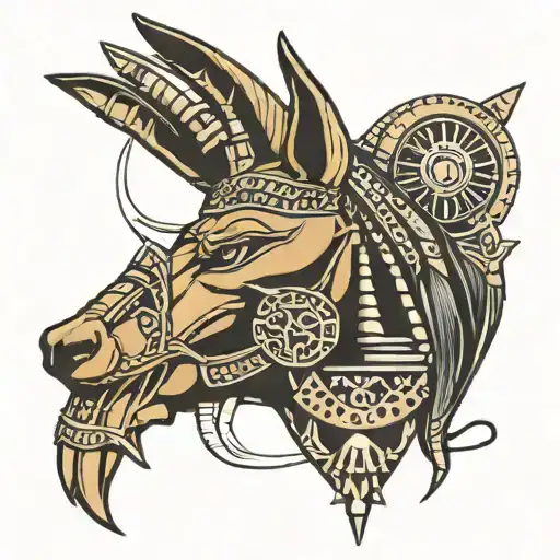 Anubis egypcian god tattoo design idea