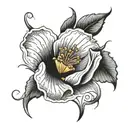 California poppy flower tattoo design combining musical notes tattoo design idea